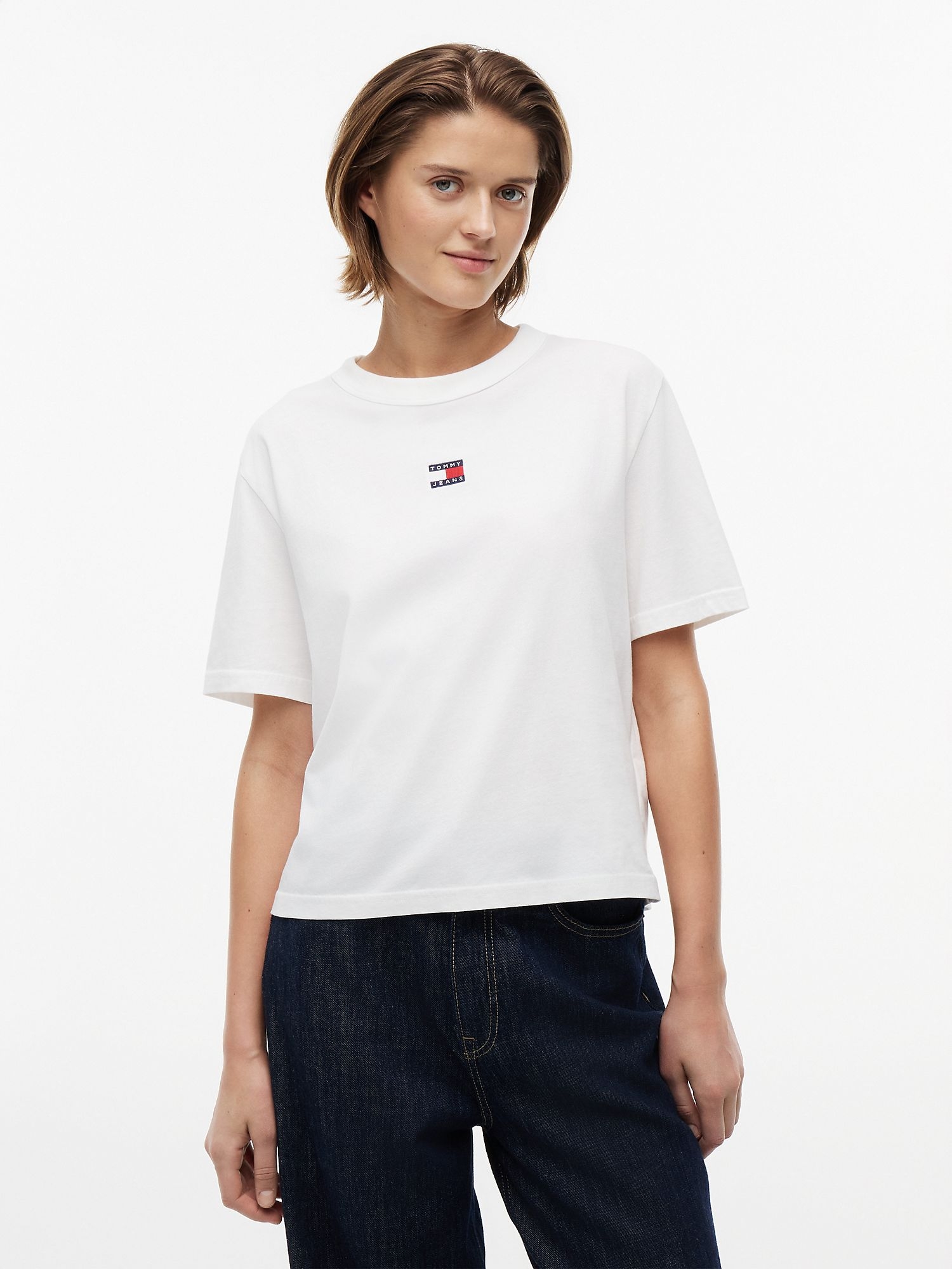 Футболка Tommy Jeans Badge Boxy Ecru