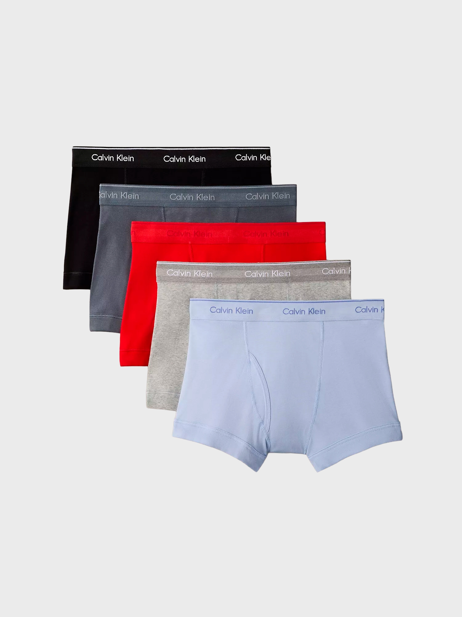 Мужские трусы Calvin Klein боксеры-транки Cotton Classics 5-Pack Multi Grey