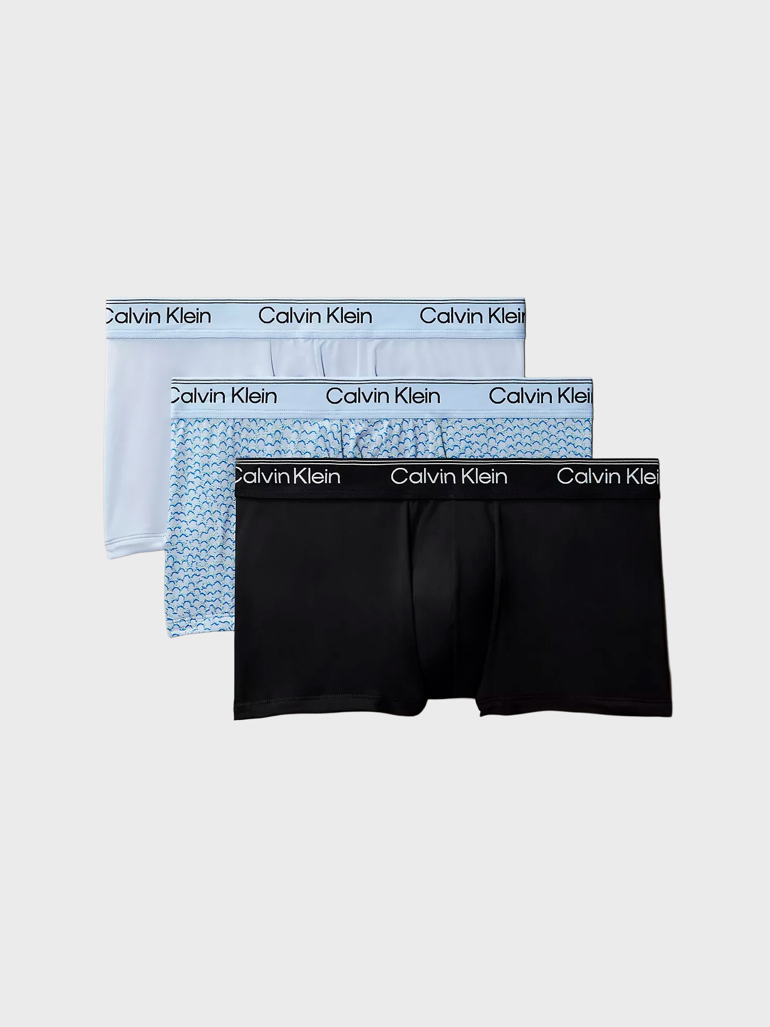 Мужские трусы Calvin Klein боксеры-транки Microfiber Stretch 3-Pack Low Rise Cactus Dot Print
