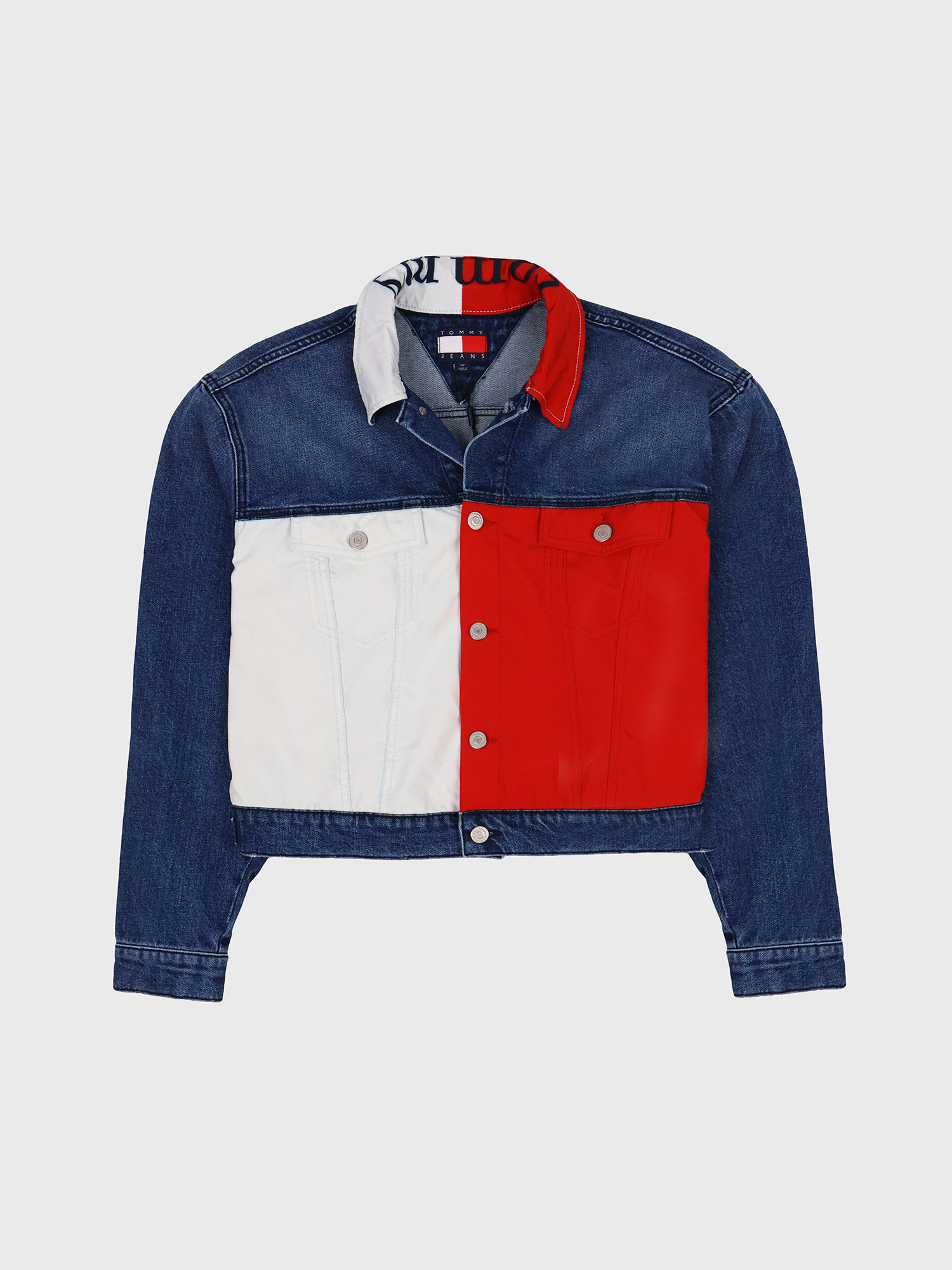 Джинсовая куртка Tommy Jeans Tommy Collection Cropped Flag Indigo Denim Stone Washed