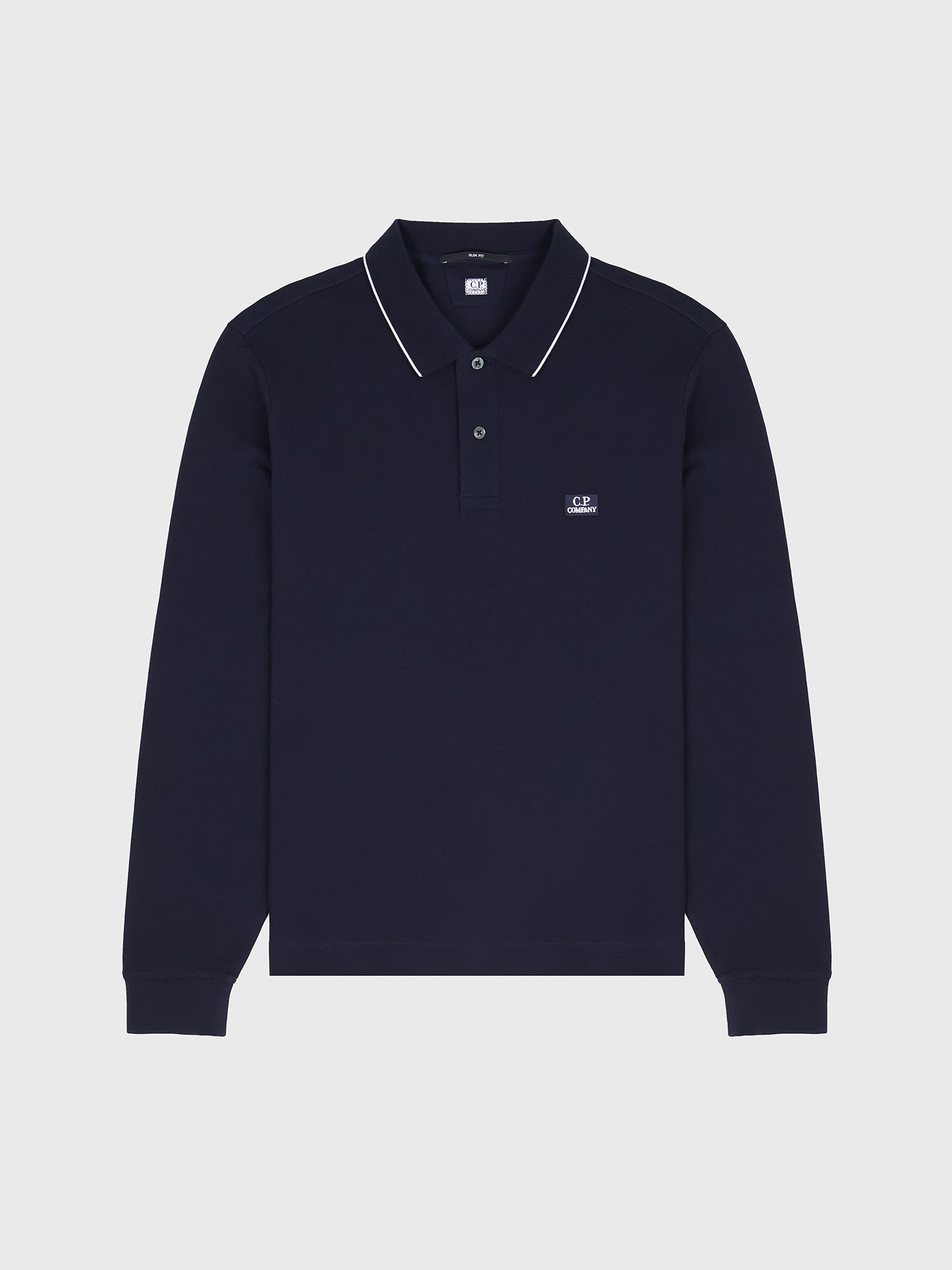 Поло с длинным рукавом C.P. Company Stretch Piquet Line Slim Navy