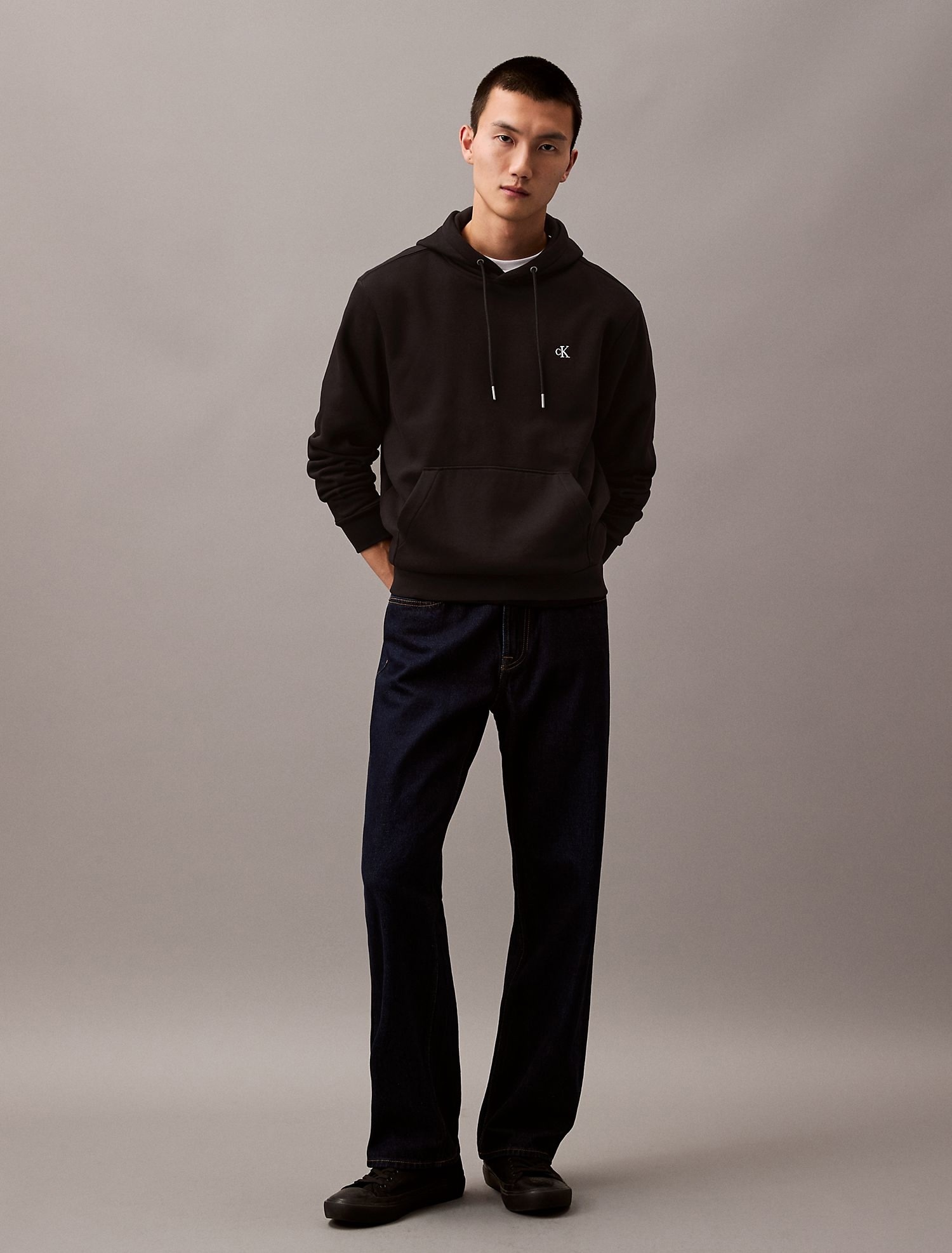 Худи Calvin Klein Archive Logo Fleece Drawstring Black Beauty