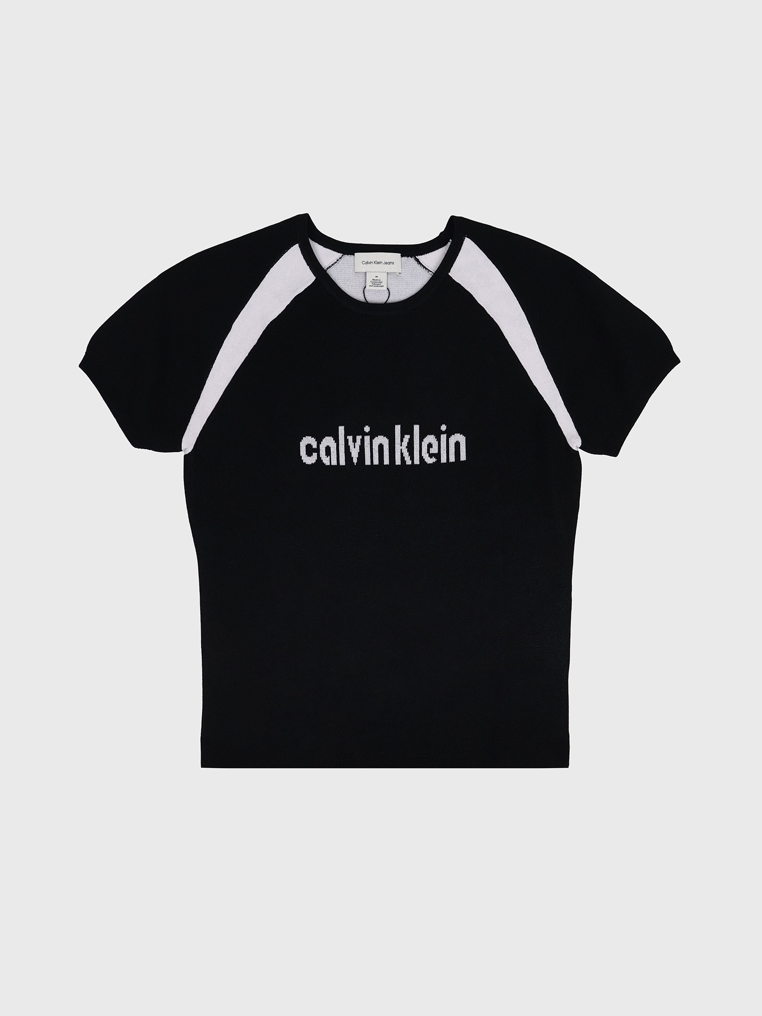 Футболка Calvin Klein Logo Graphic Raglan Sleeve Slim T-Shirt Black