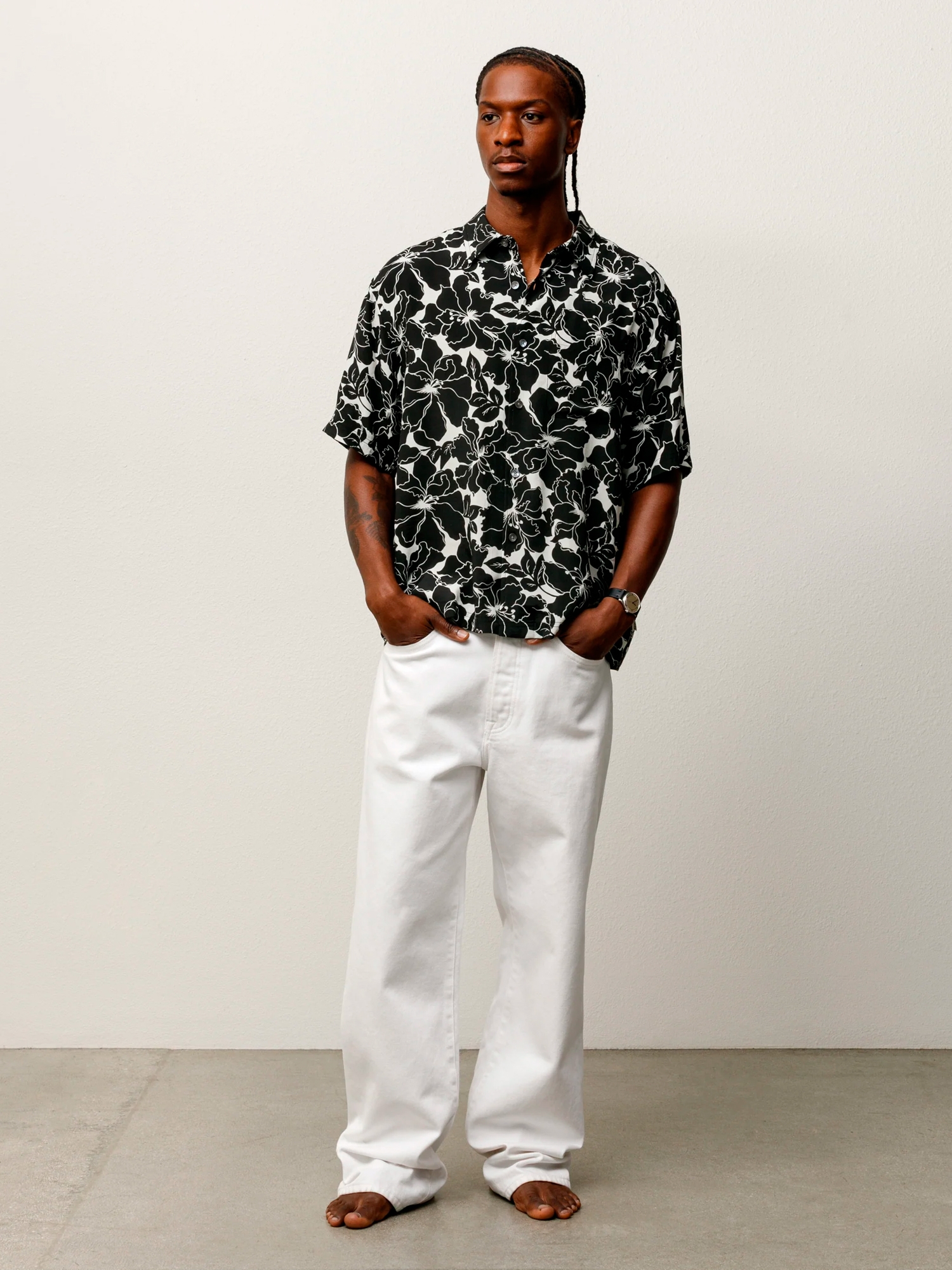 Рубашка Stussy Floral Hawaiian Black