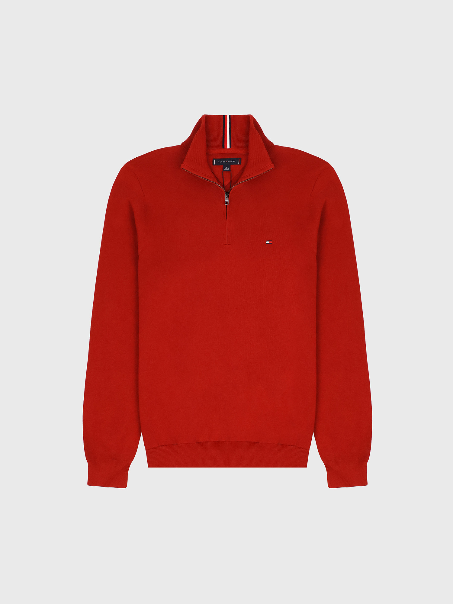 Свитер Tommy Hilfiger Solid Logo Quater-Zip Dark Magma
