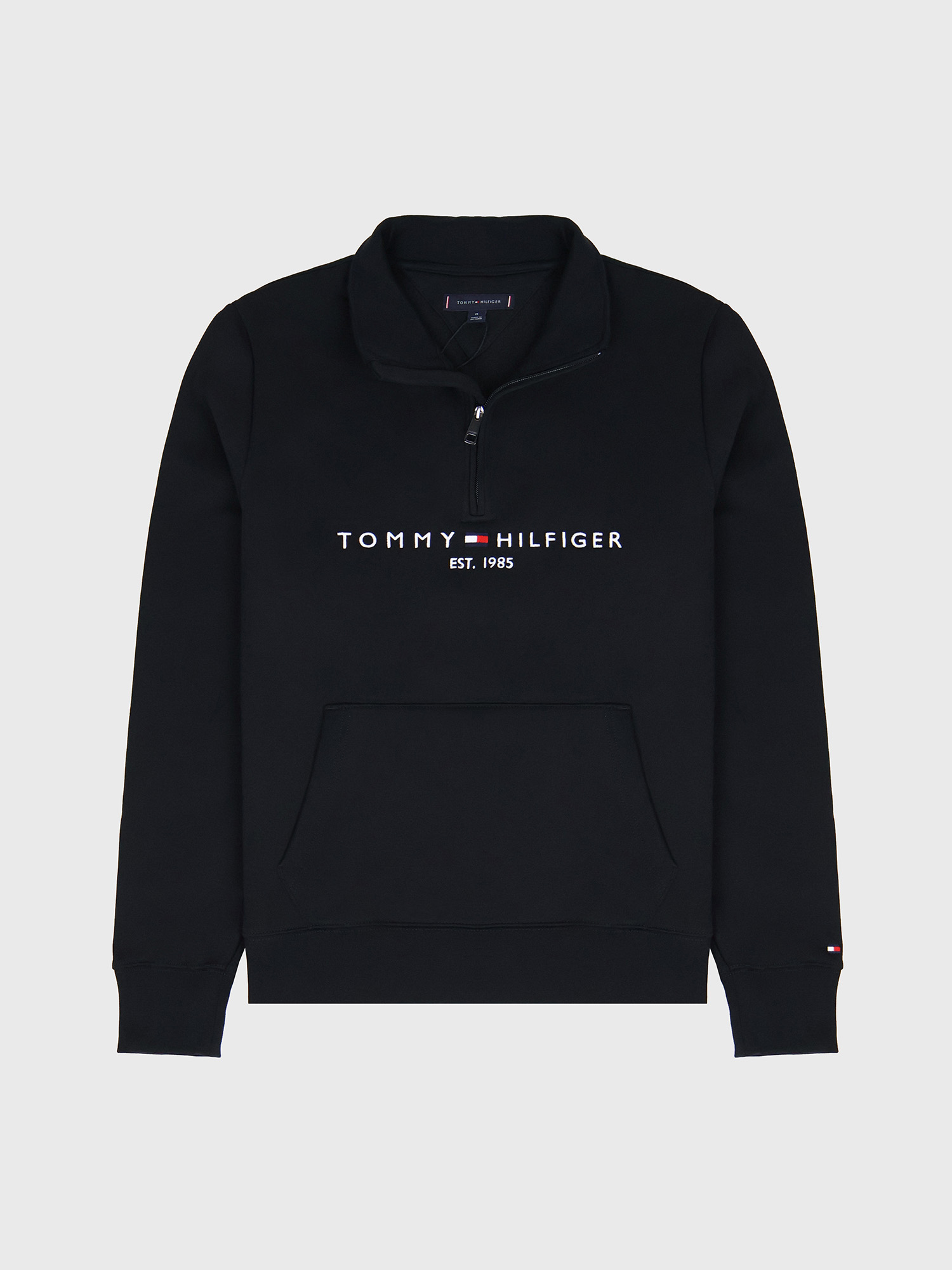 Свитшот Tommy Hilfiger Tommy Logo Quater-Zip Black