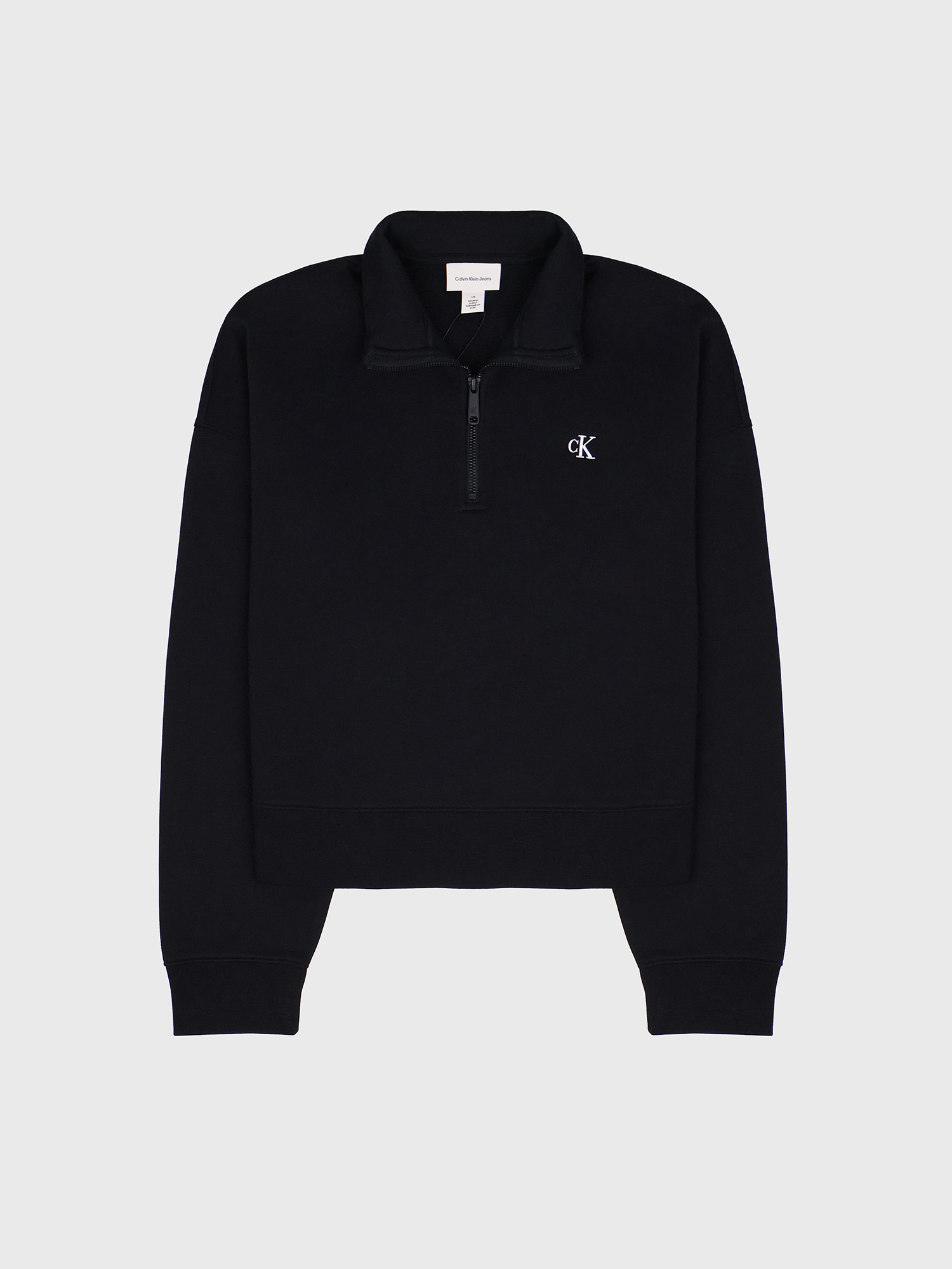 Свитшот на молнии Calvin Klein Archive Logo Fleece Quarter Zip Mock Neck Sweatshirt Black