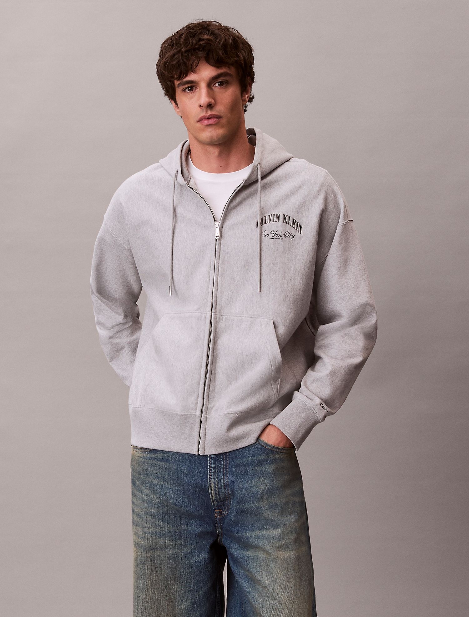 Худи на молнии Calvin Klein Heritage Classic Terry Grey Heather