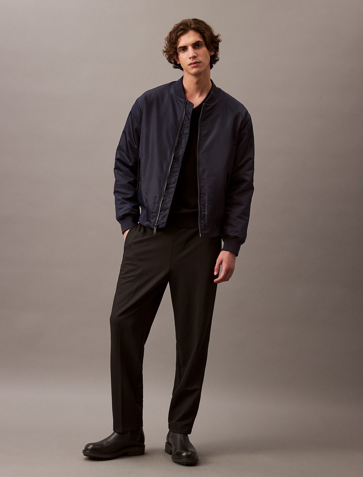 Утепленный Бомбер Calvin Klein Twill Nylon Dark Sapphire