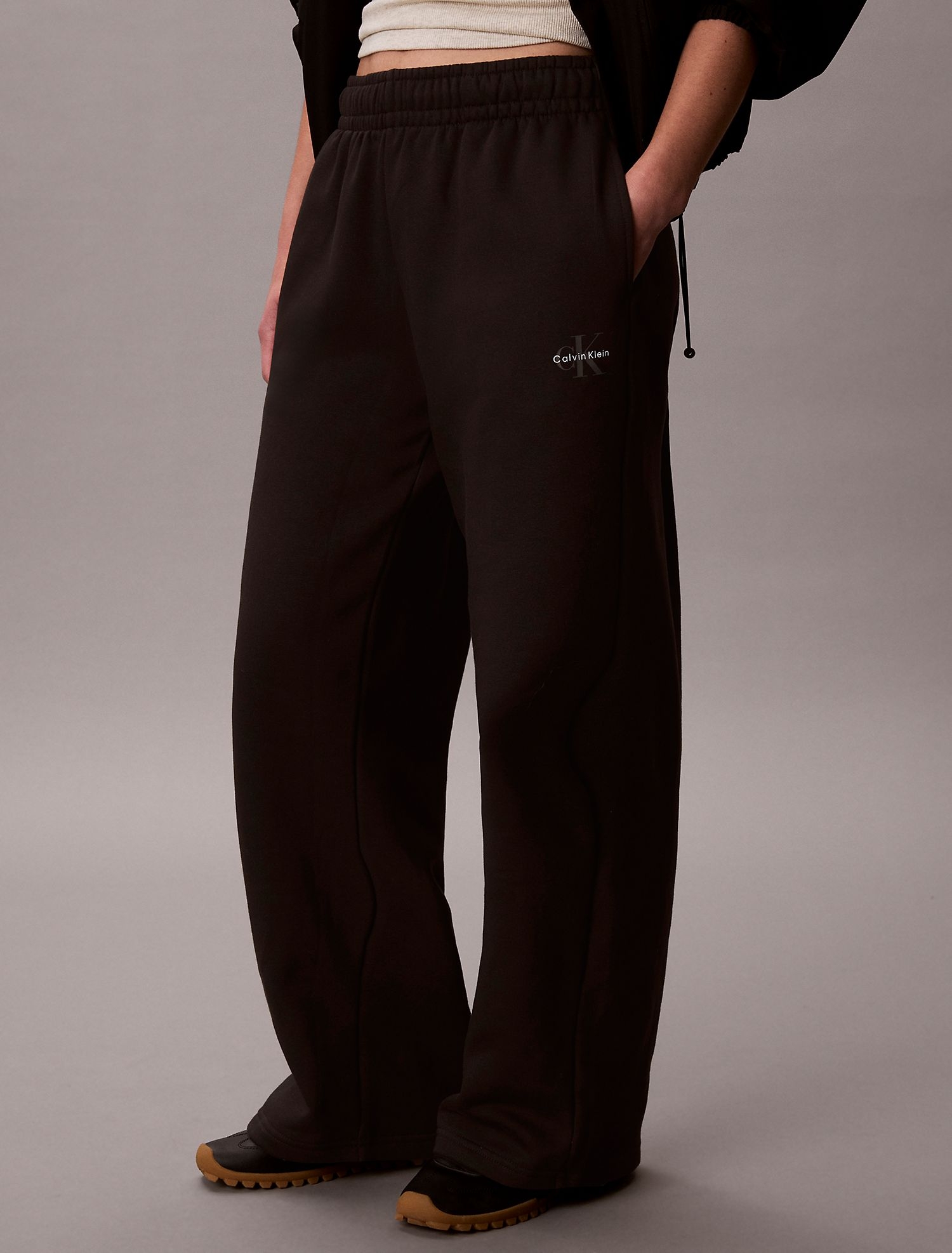 Брюки Calvin Klein Monologo Fleece Wide Leg Black
