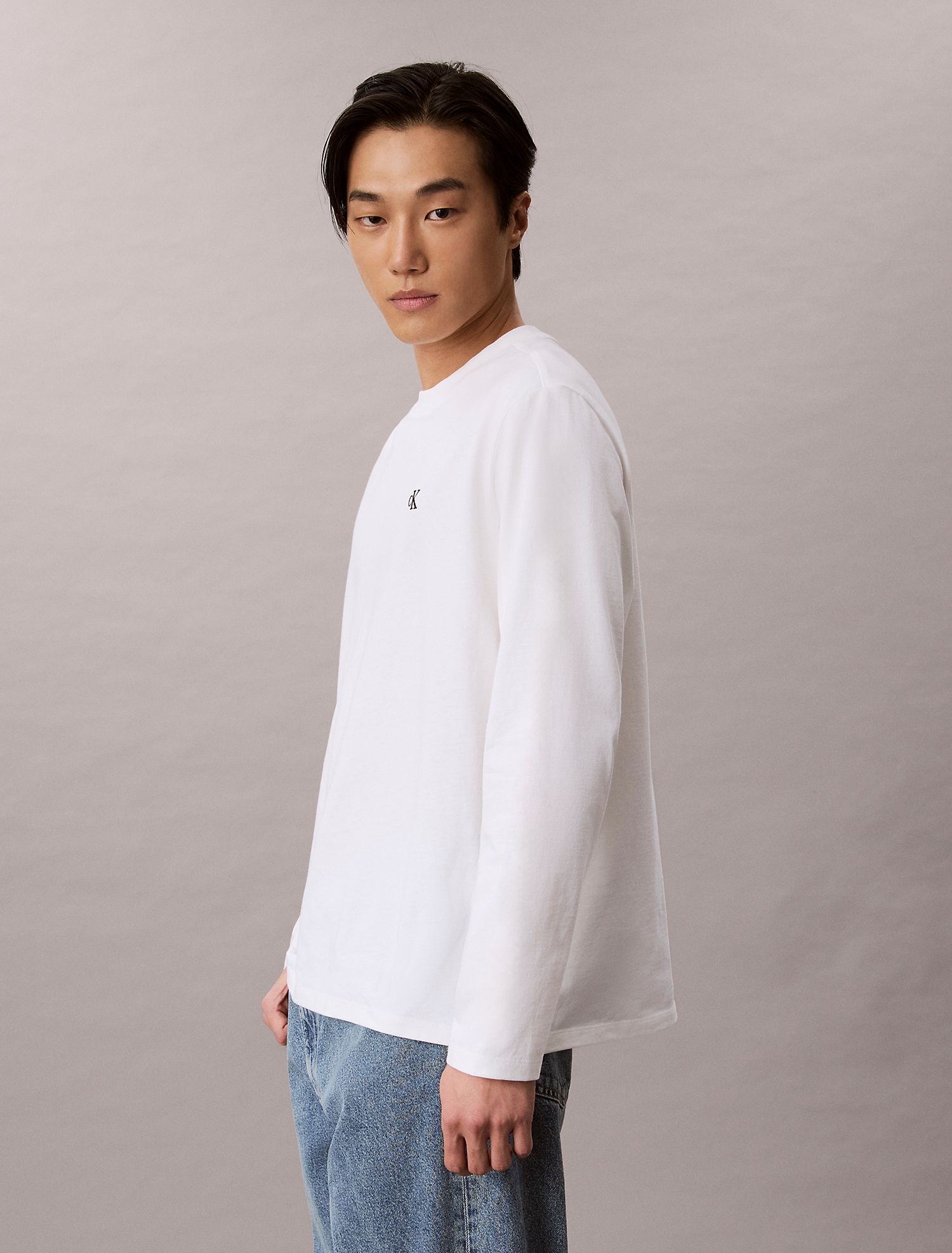Лонгслив Calvin Klein Monogram Relaxed Bright White