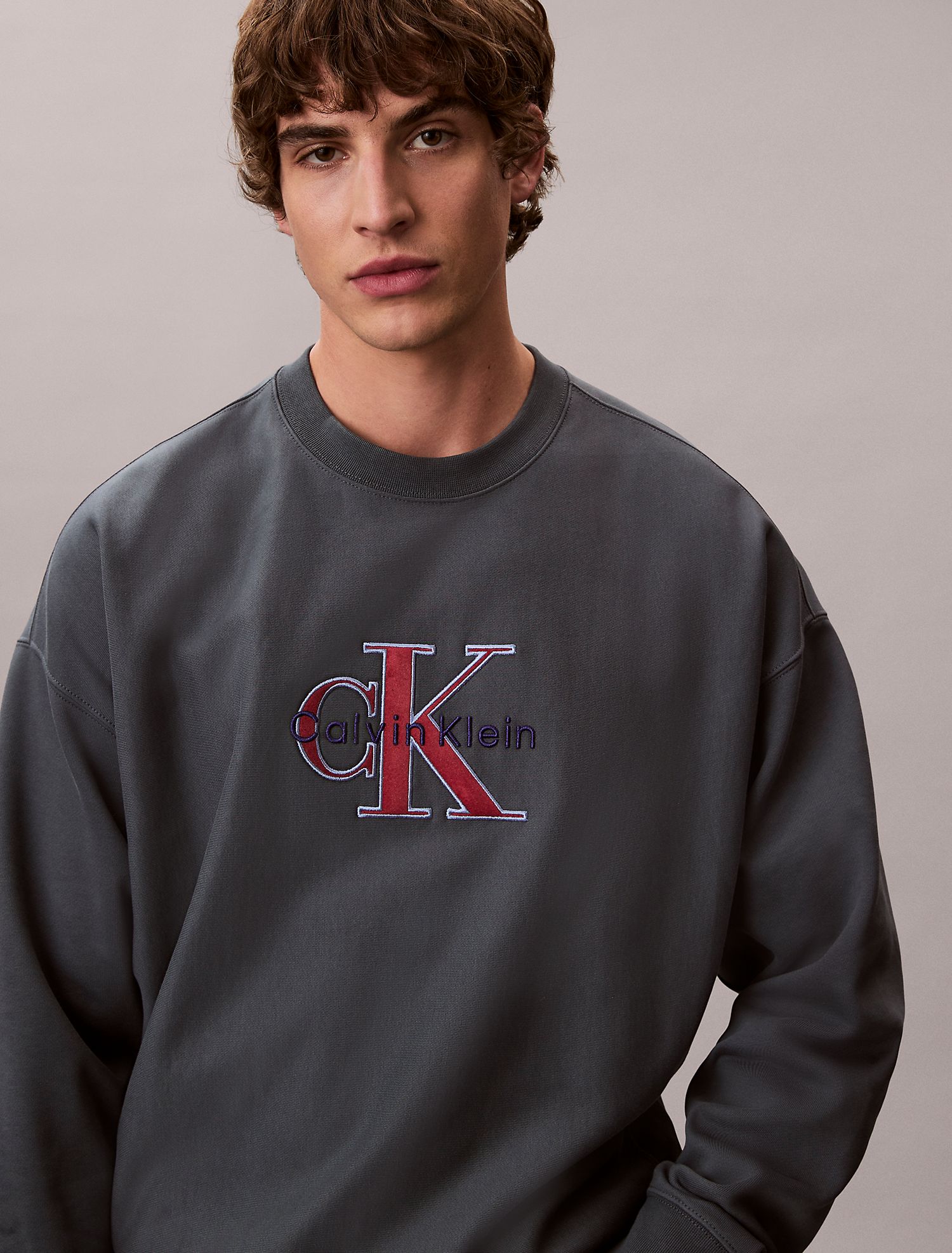 Свитшот Calvin Klein Premium Terry Monologo Relaxed Harlem Night Blue